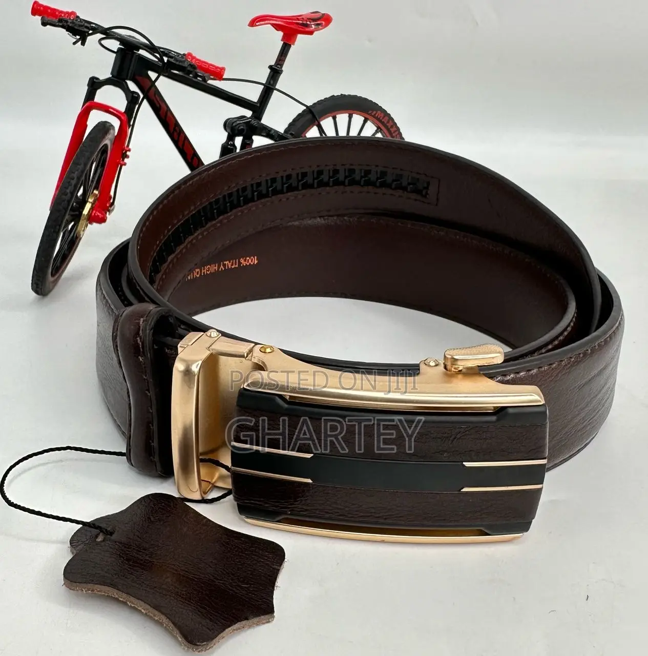 Designer Buckle Leather Men’S Belt