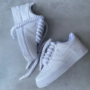 Nike Air Force 1 All White Big Laces