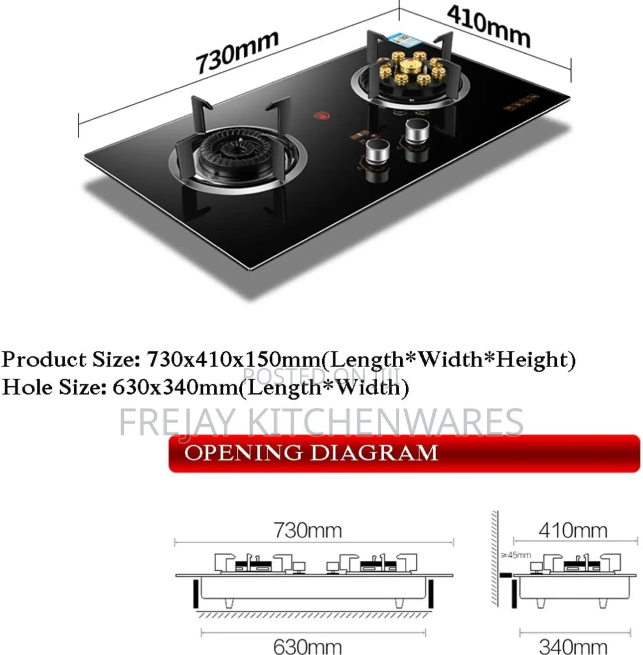 Household Two Burner Gas Stove