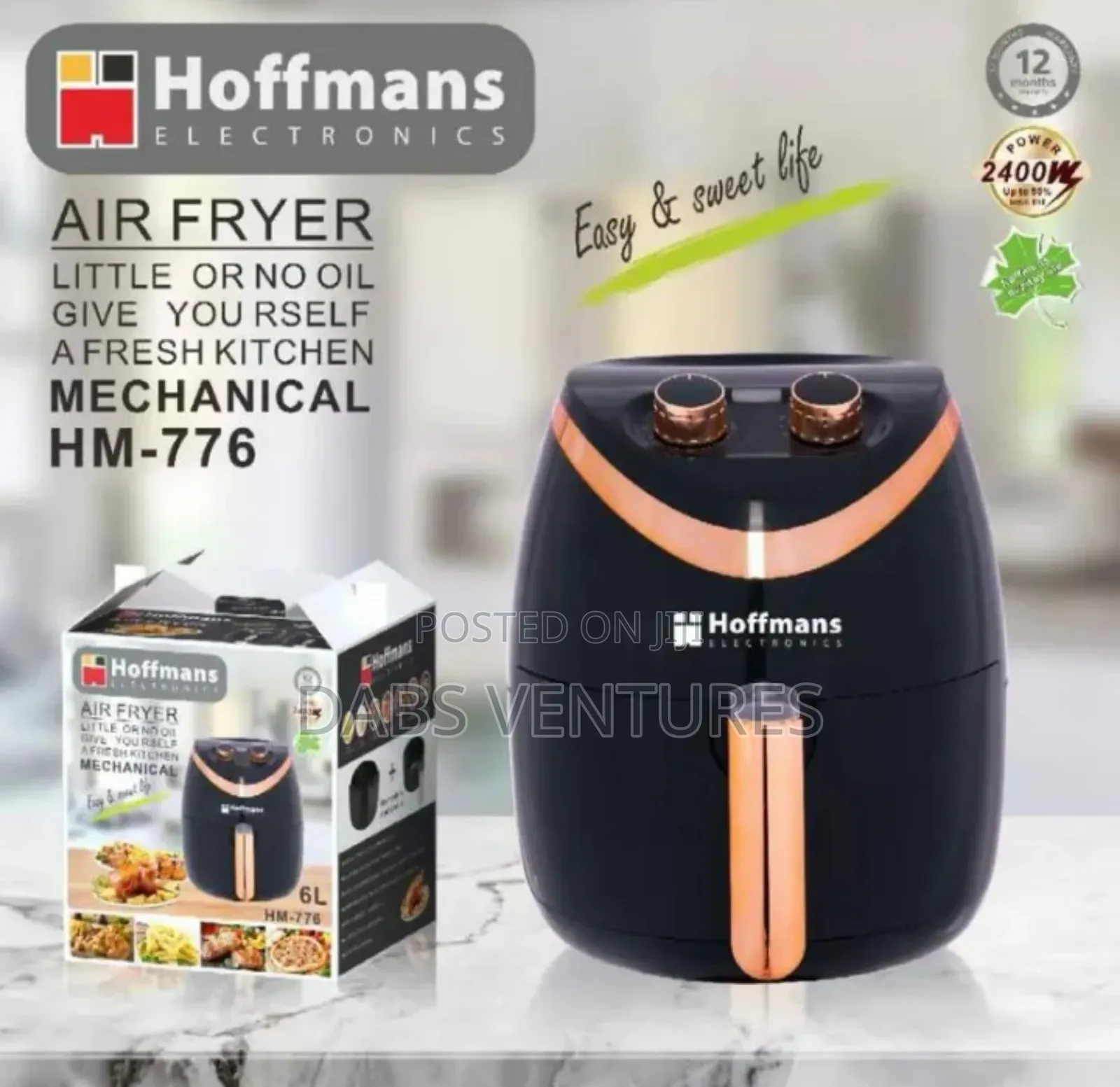 Hoffman High-Quality Air Fryer. 7.5 Litres