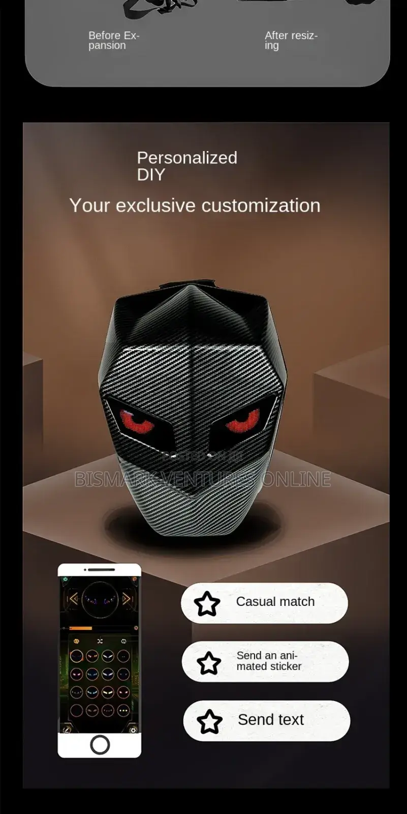 Motorcycle Backpack Carbon Fiber , Led Backpack