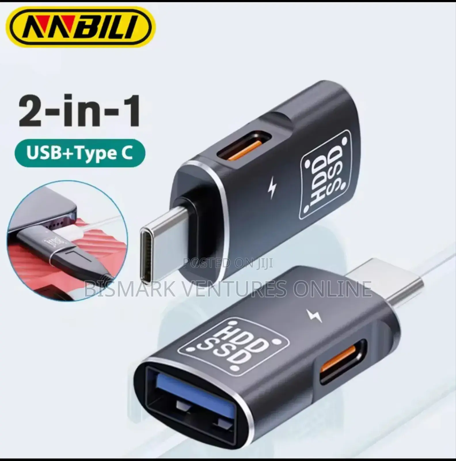2in1 Usb-C Type-C to Usb 3.0 Female Otg Dc Power Adapter