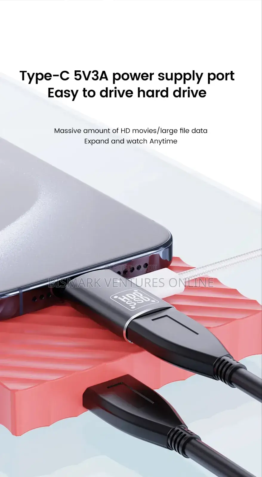 2in1 Usb-C Type-C to Usb 3.0 Female Otg Dc Power Adapter