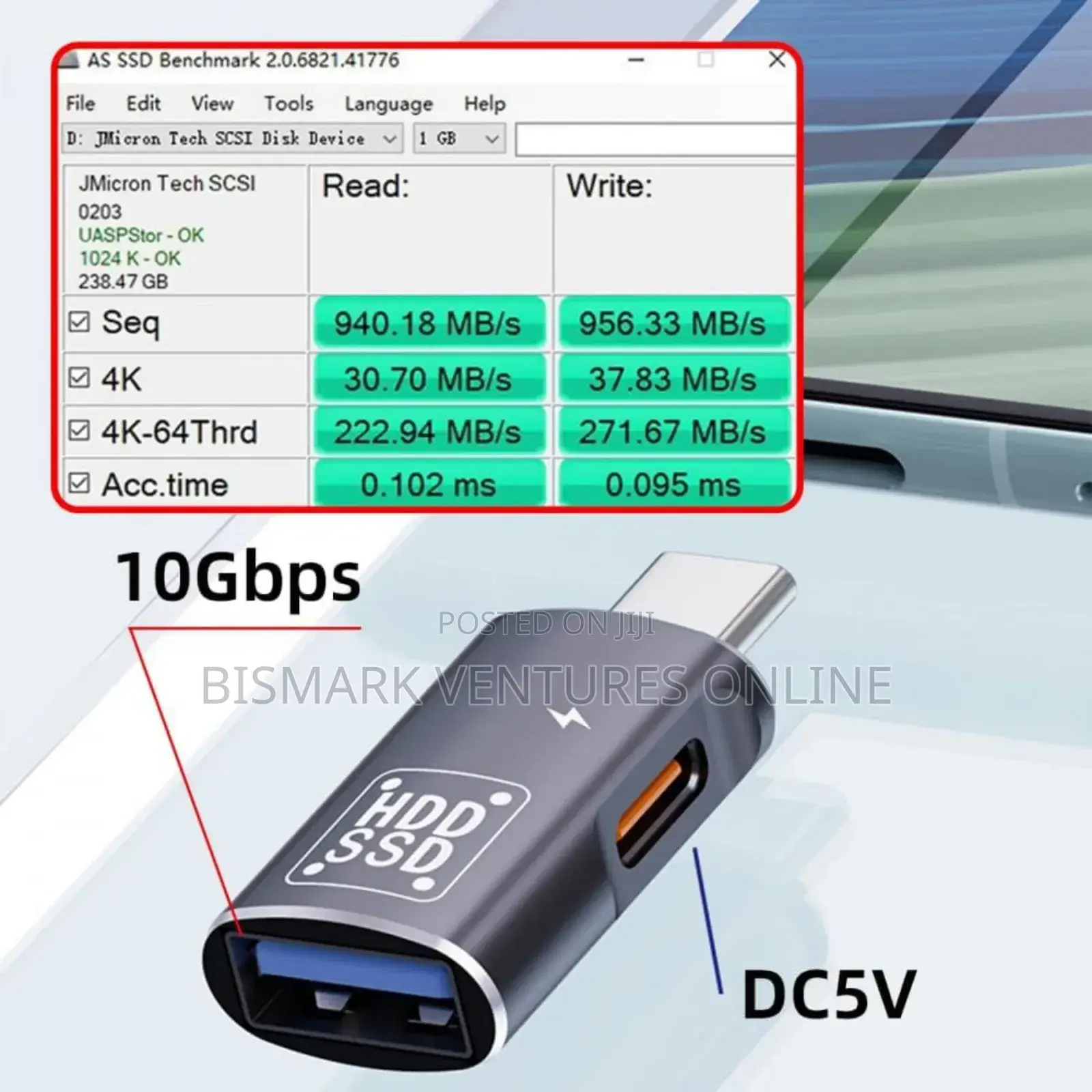 2in1 Usb-C Type-C to Usb 3.0 Female Otg Dc Power Adapter