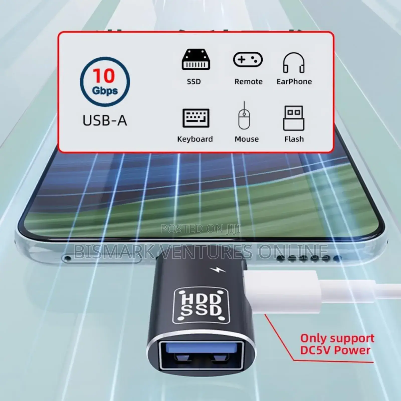 2in1 Usb-C Type-C to Usb 3.0 Female Otg Dc Power Adapter
