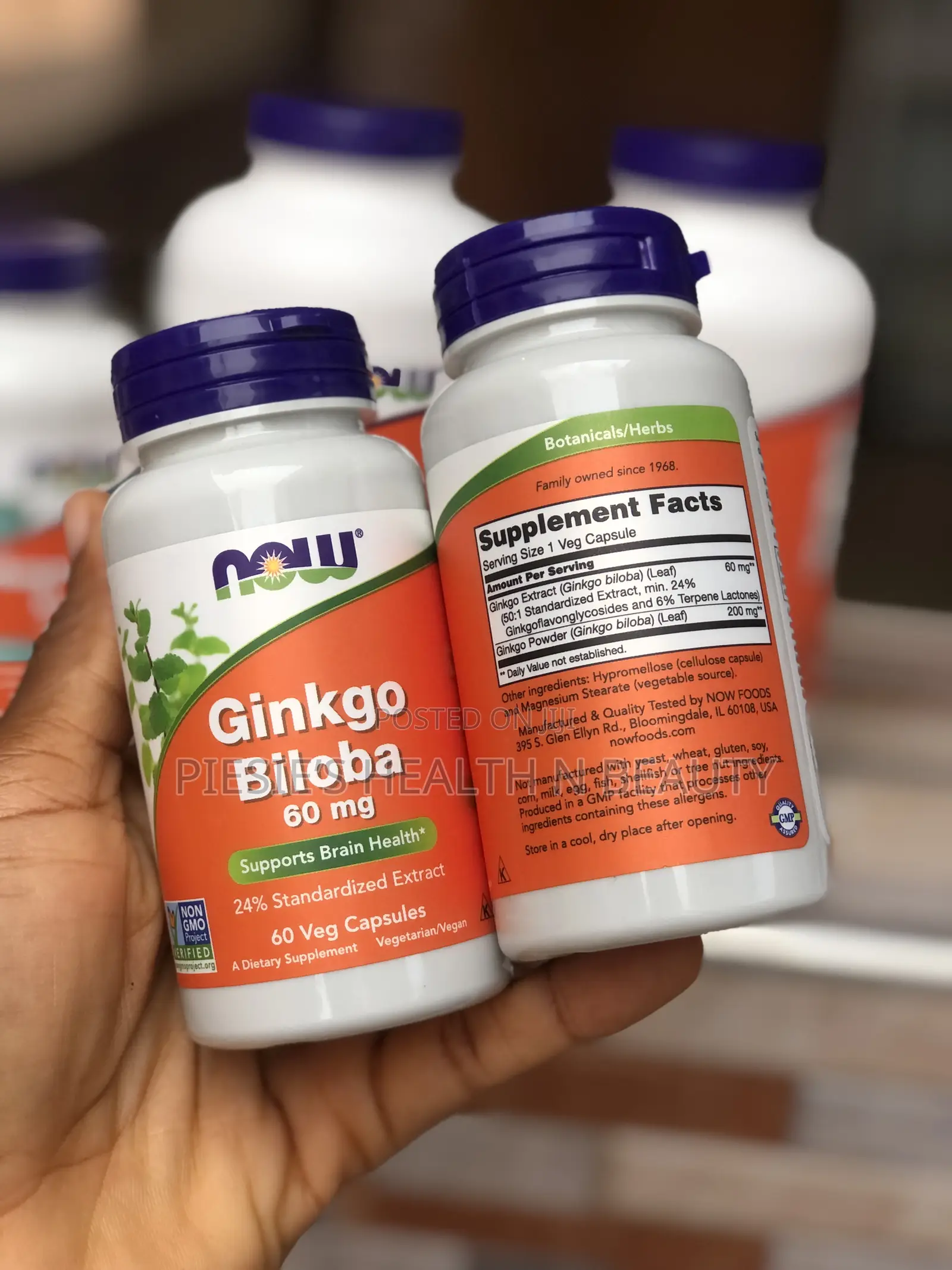 Now Gingko Biloba 60mg 60 Capsules
