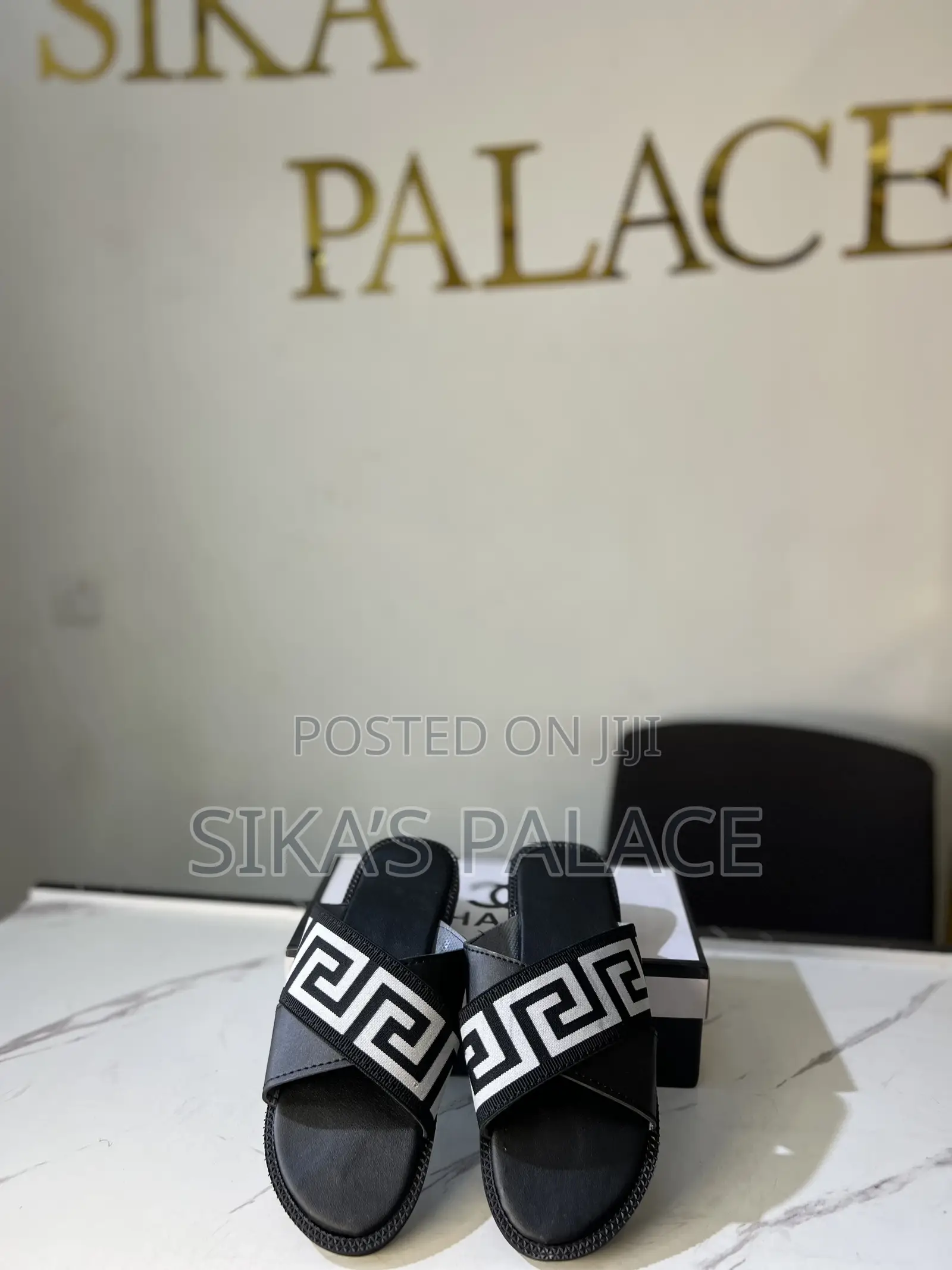 Black and White Slippers