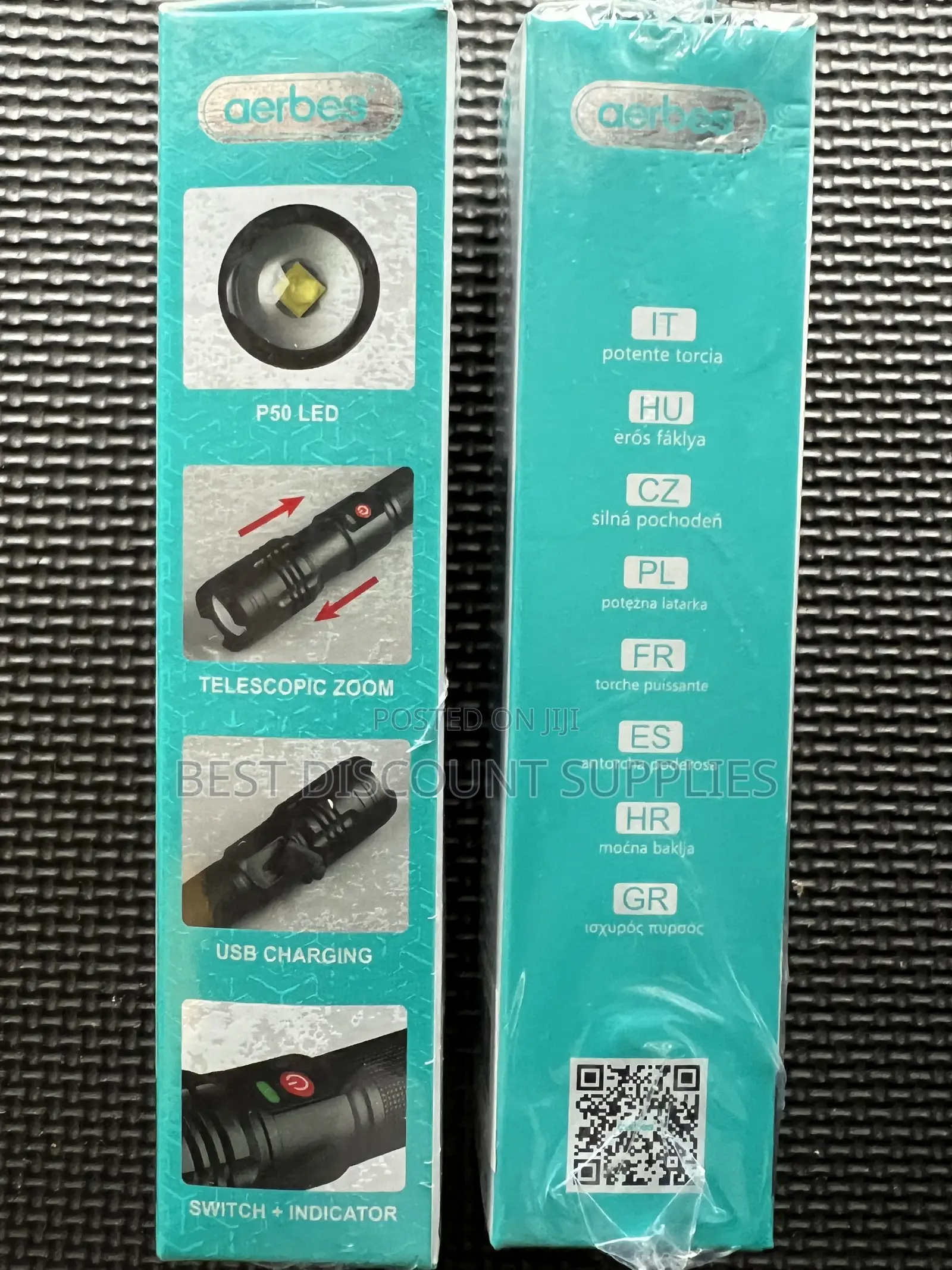 Powerful Aerbes Led 650 Lumens Rechargeable Torch/Flashlight