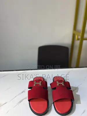 Red Hermes Slippers