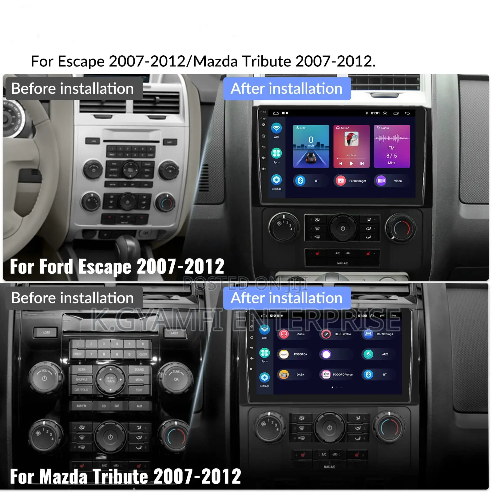 Quality Android Car Tape for Ford Escape 2008-2012