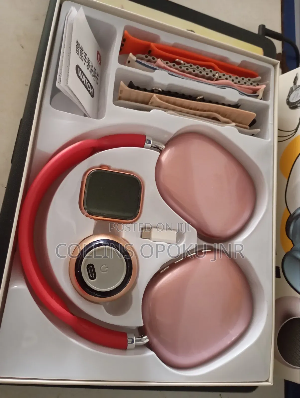 Okpu D-P9 Smart Watch With P9 Headset Bt Speaker - Pink