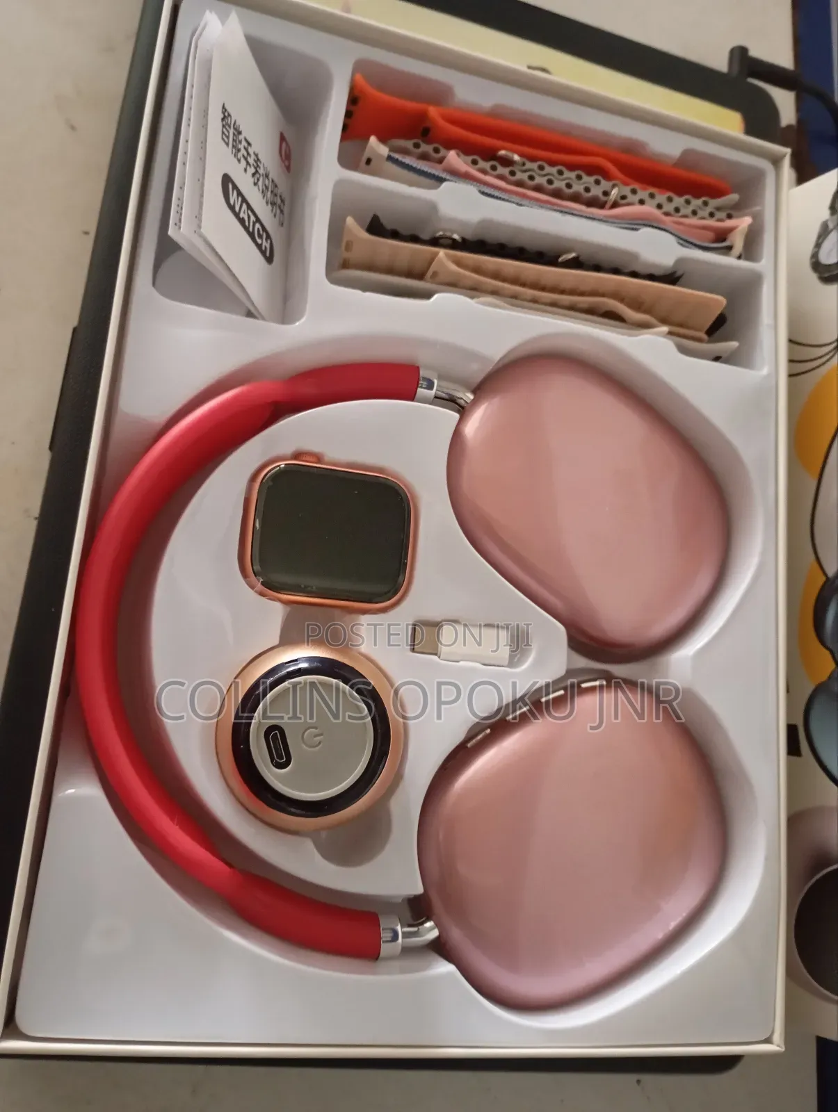 Okpu D-P9 Smart Watch With P9 Headset Bt Speaker - Pink