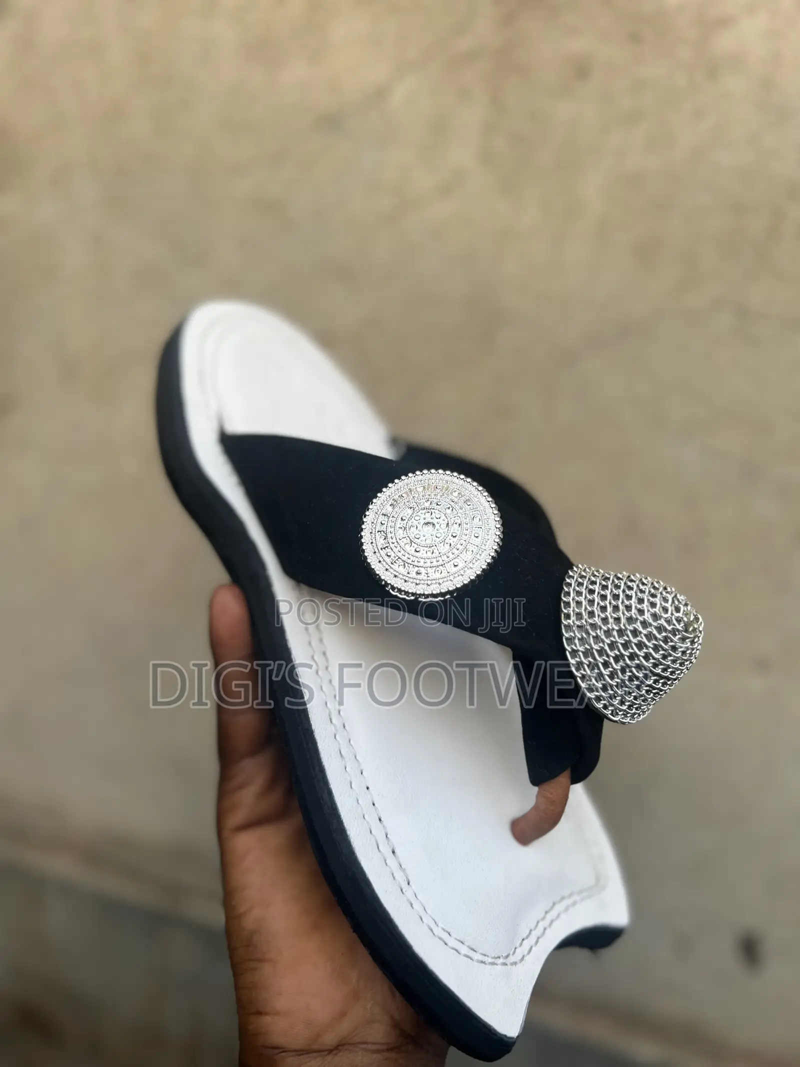 Black Suede White Inner Silver Crowned Ahenema/ Chawchaw