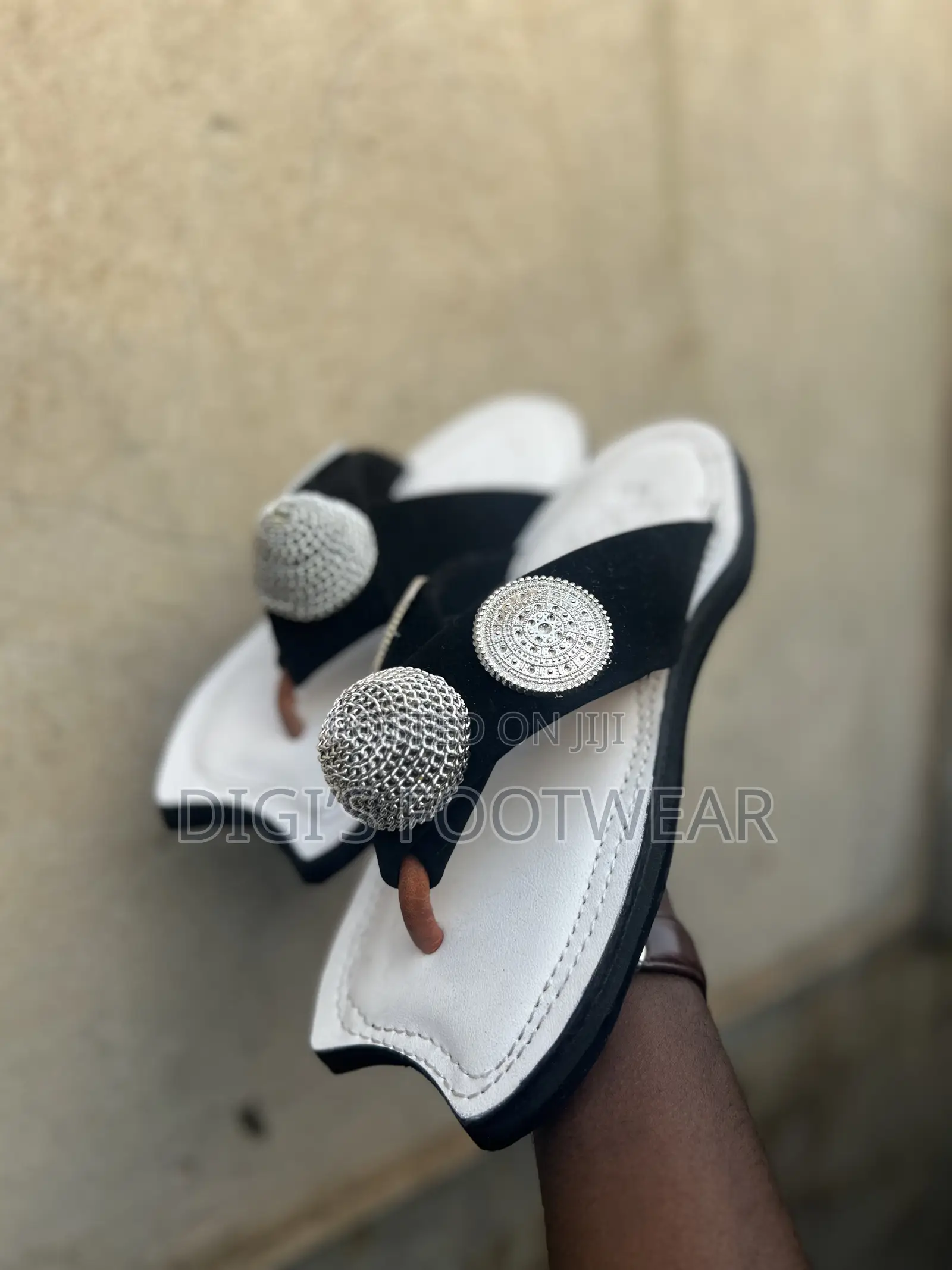 Black Suede White Inner Silver Crowned Ahenema/ Chawchaw
