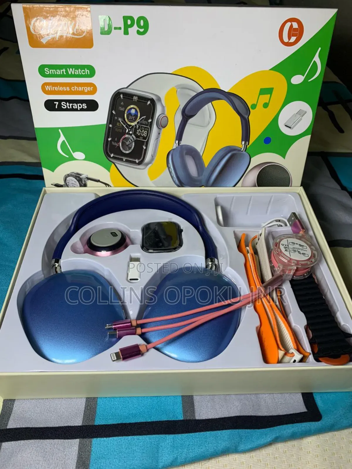 D-P9 Ultra Smartwatch With Mini Speaker P9 Headset - Blue