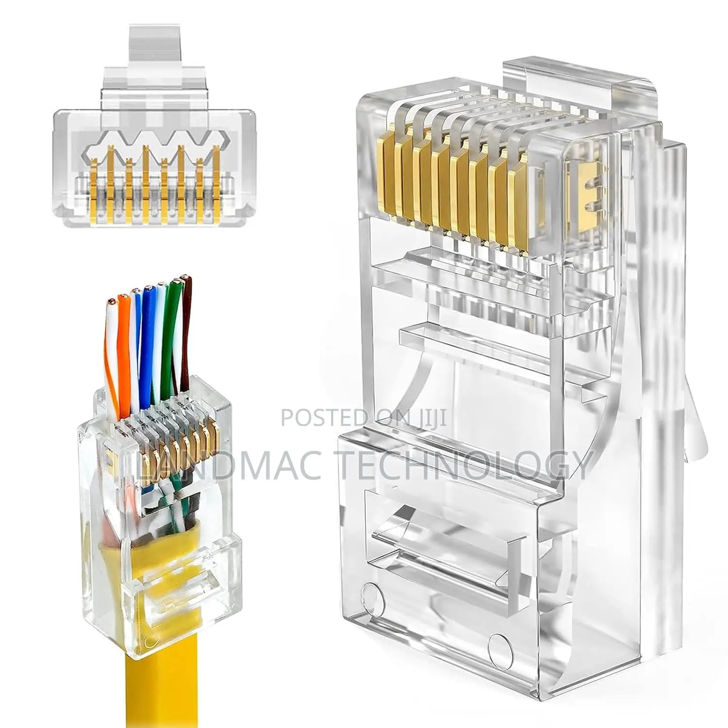 100 Pack Cat 6 Rj45 Connector, Cat6 Pass Through Connectors