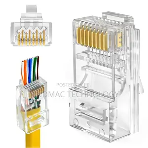 100 Pack Cat 6 Rj45 Connector, Cat6 Pass Through Connectors