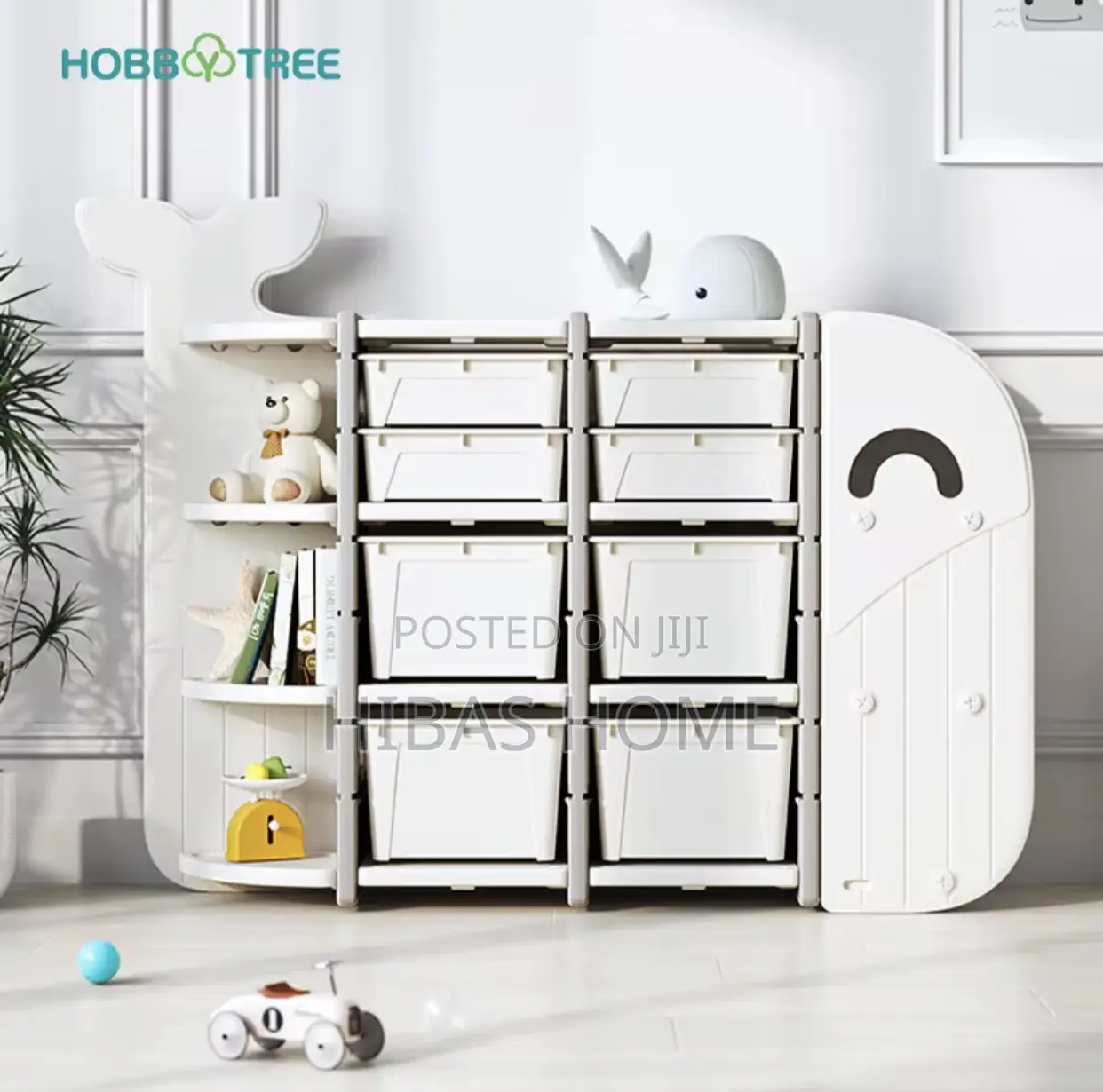 Whale Shape Kids Cabinet Kids Storage Box 190.5x32x114.5cm
