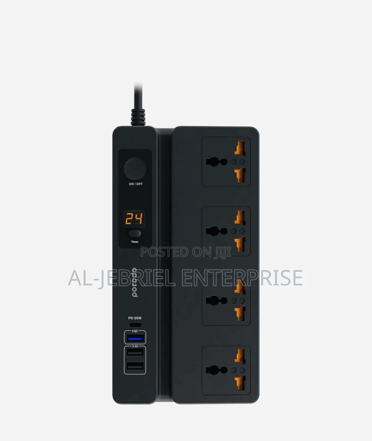 Porodo 4 Ac 3 Usb Usb-C Pd 35w Multiport Socket 3m 3000w