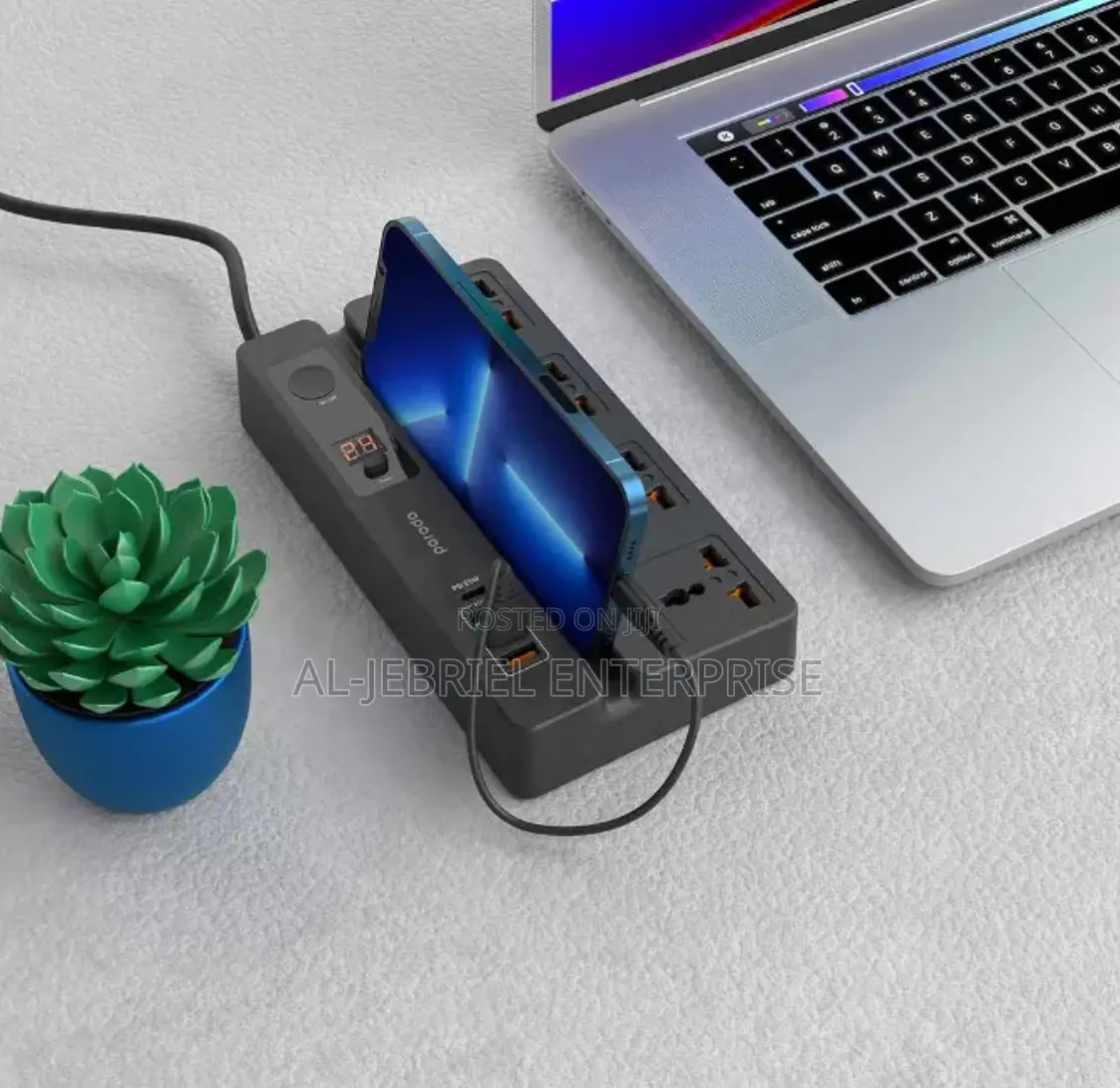 Porodo 4 Ac 3 Usb Usb-C Pd 35w Multiport Socket 3m 3000w