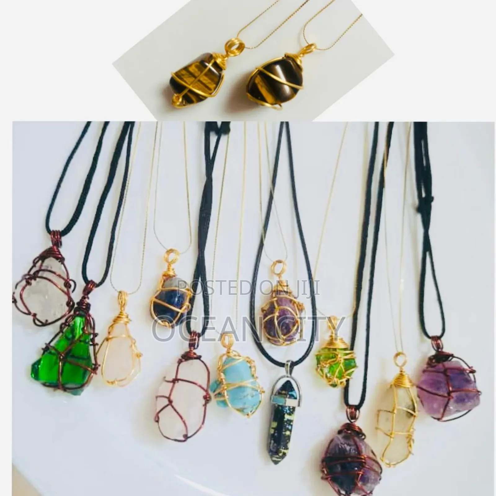 Crystal Stone(Amethyst) Necklaces.