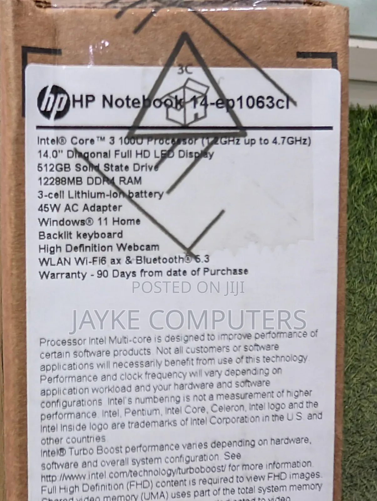 New Laptop HP 14S 12GB Intel Core i3 SSD 512GB