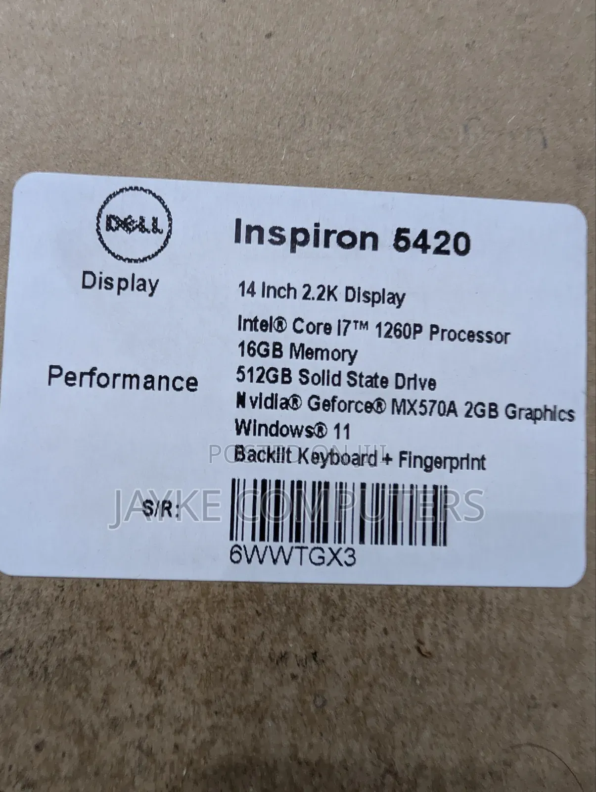 New Laptop Dell Inspiron 14 16GB Intel Core I7 SSD 512GB