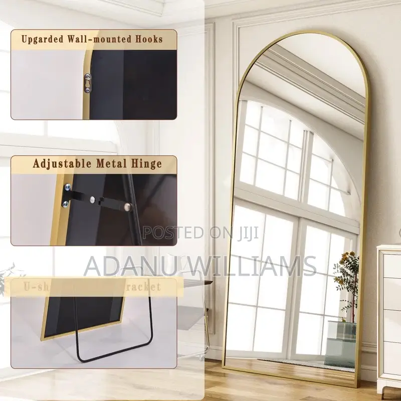Arched Oversized Full Length Dressing Mirror With Stand