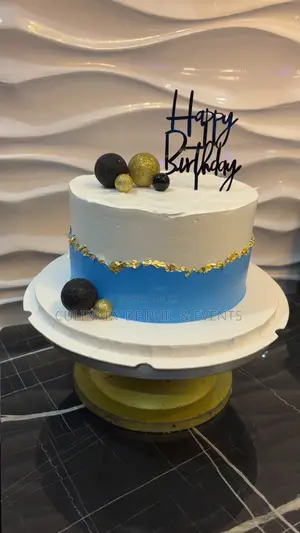 Blue and White Theme Cake