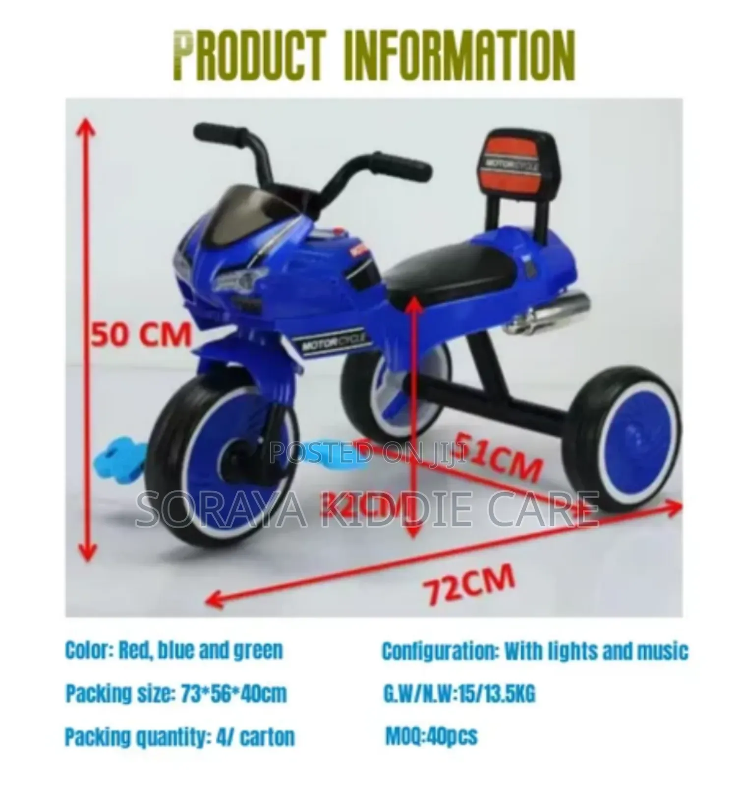 Kids Tricycle With Paddles