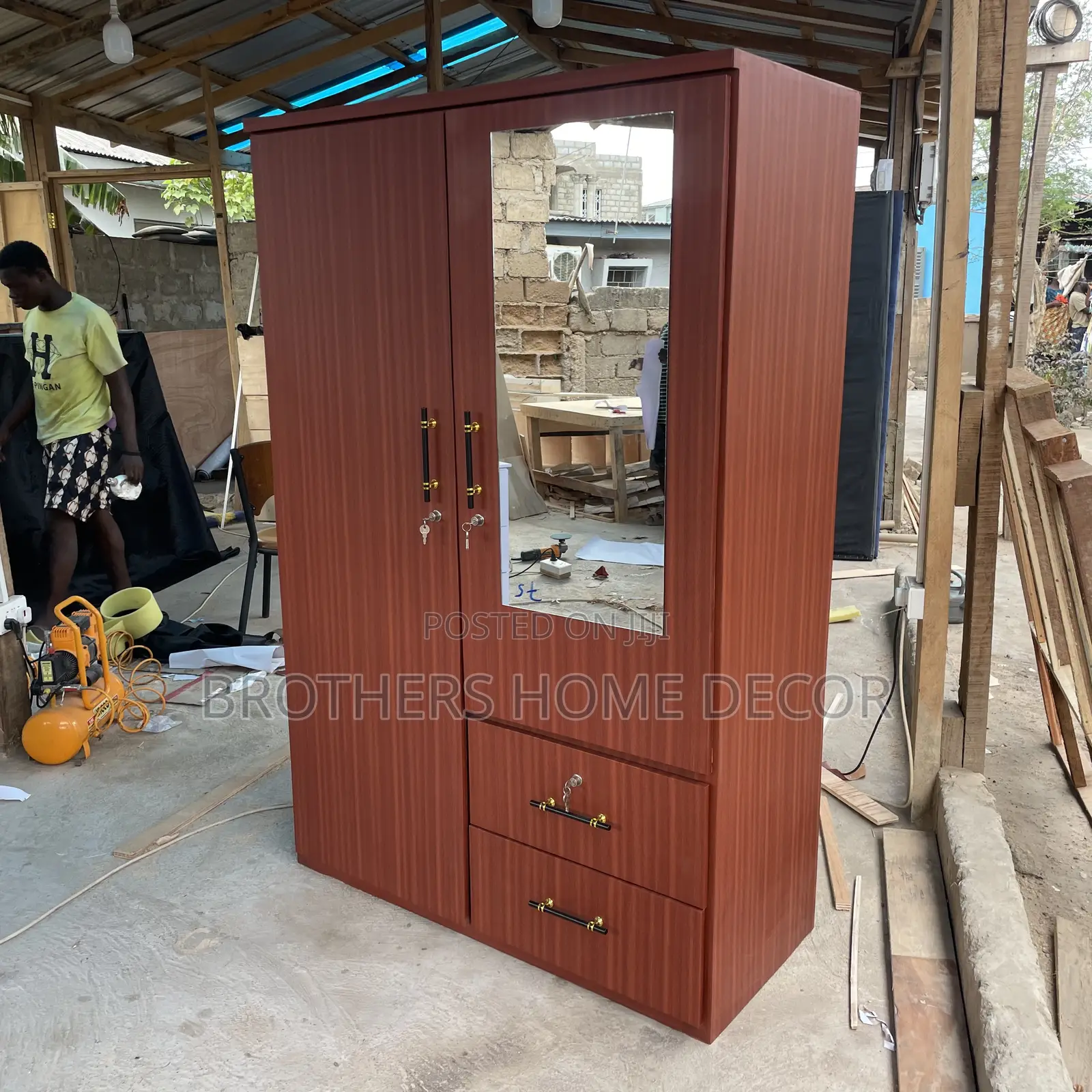 Laminated Two Doors Wardrobe