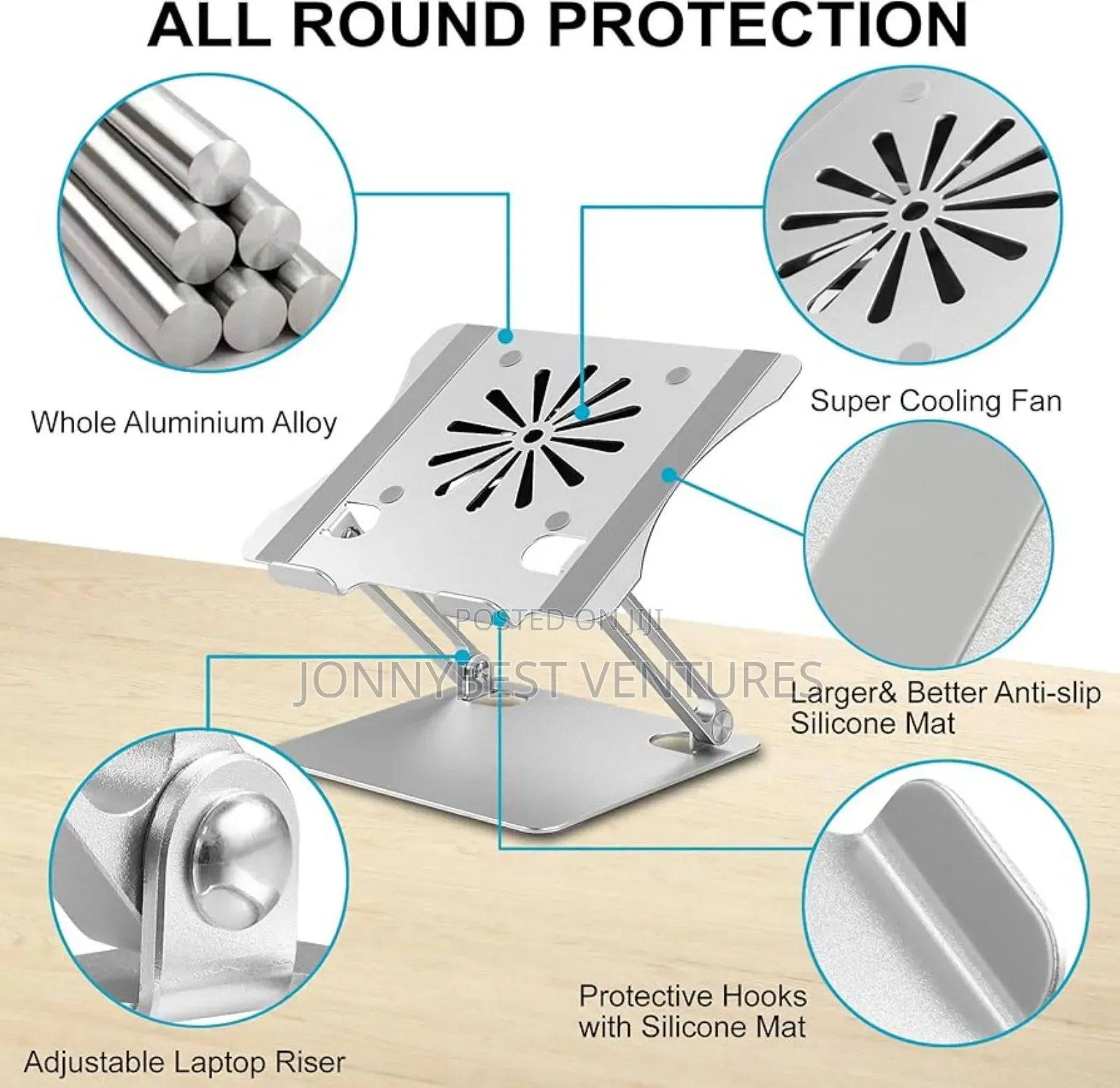 Rotatable 360 Laptop Stand With Fan