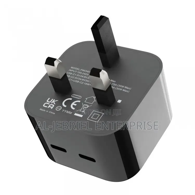 Porodo Super-Fast Dual Usb-C Wall Charger Pd 35w Uk