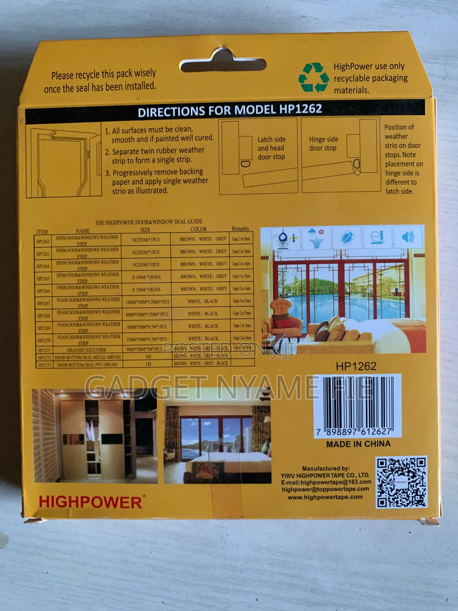Door and Window Weather Strip - 6 Meters