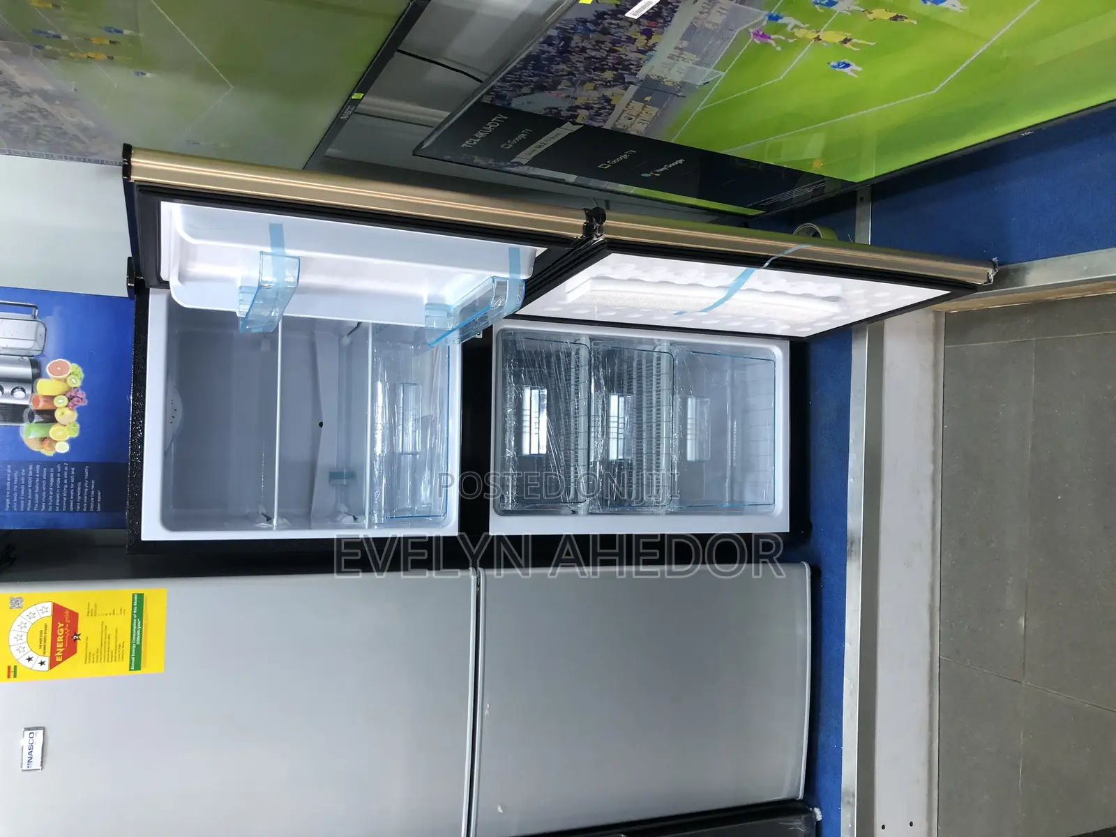 Nasco Gold Color Double Door Fridge 136litres for Sale