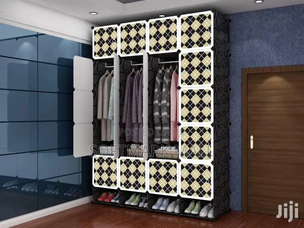 20 Cubes Wardrobe With Shoe Rack- Multicolour