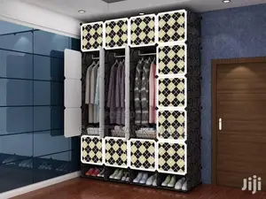 20 Cubes Wardrobe With Shoe Rack- Multicolour