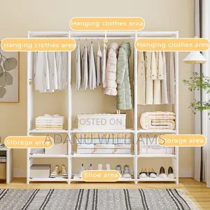 Heavy Duty Metal Clothes Hanging Rail For Bedroom