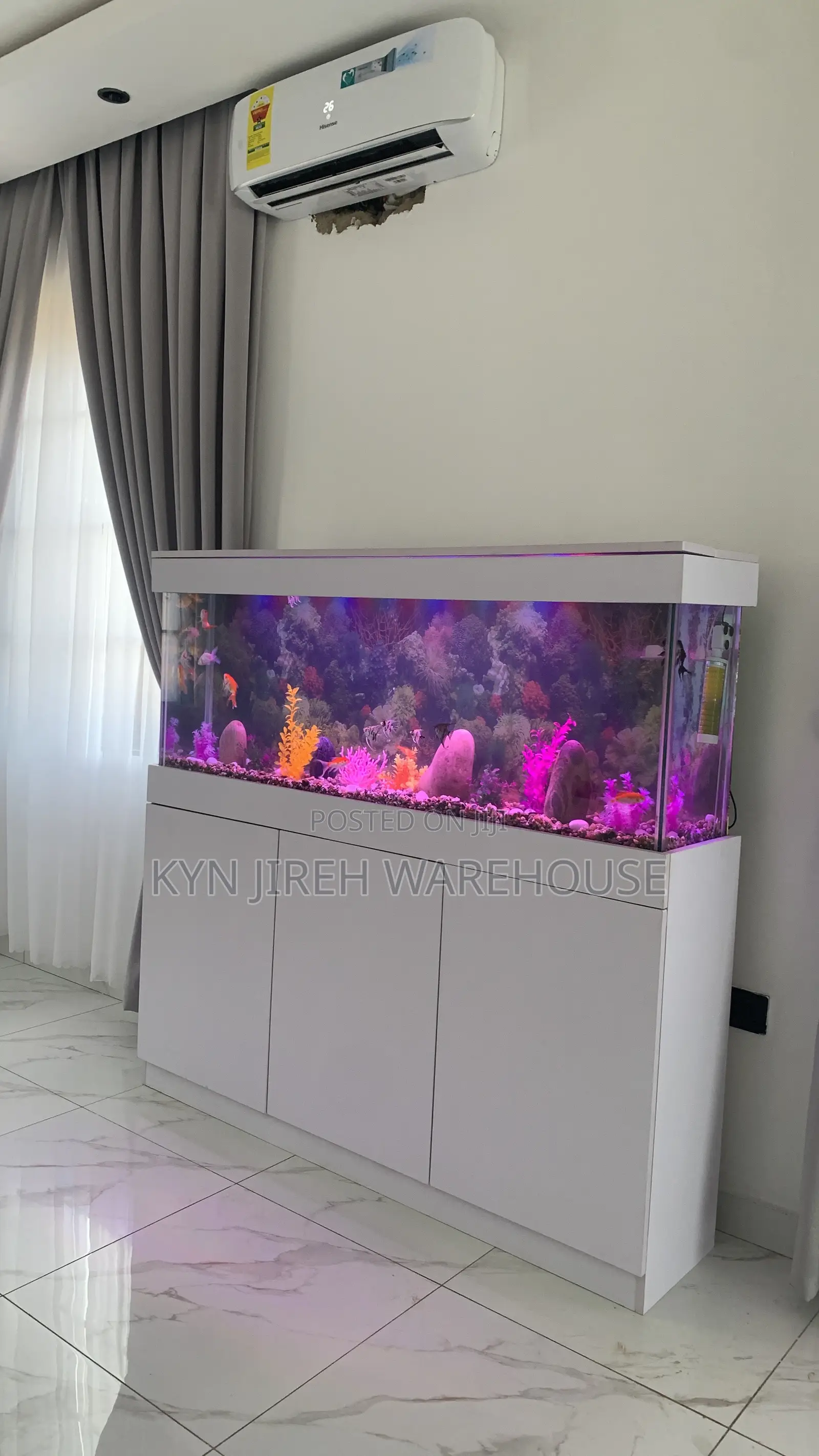 White House Aquarium With Fishes