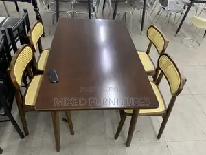Modern Wooden Dining Table With Soft Cushions Wooden Chairs