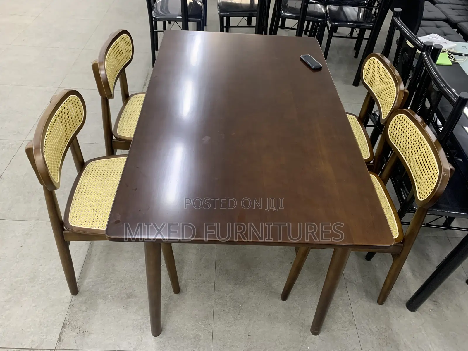 Modern Wooden Dining Table With Soft Cushions Wooden Chairs