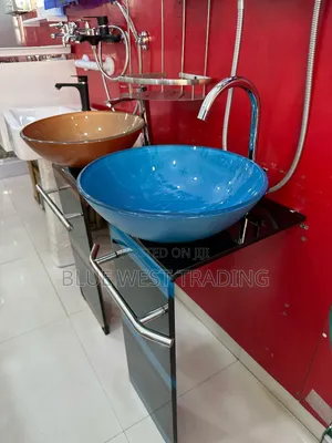 Glass Handwash Basin (Blue Black)