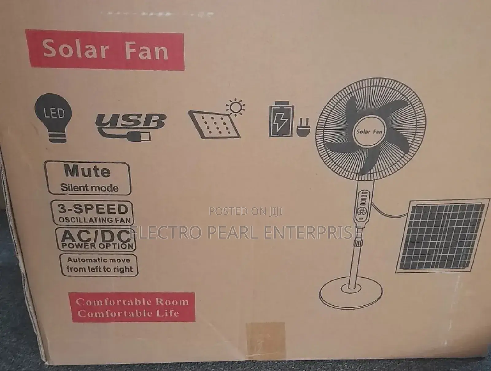 Epl Solar Electric Rechargeable Fan