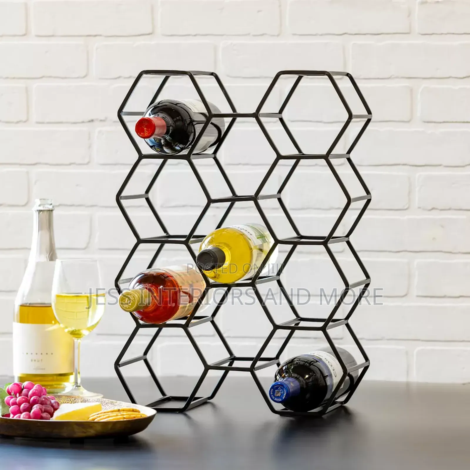 11 Bottle Wine Rack Black