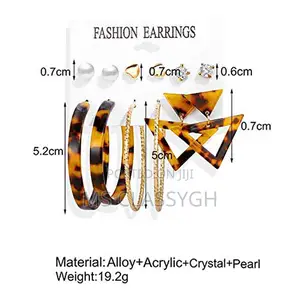 Fashion Bohemian Pearl Acrylic Acetate Board Shell Earrings
