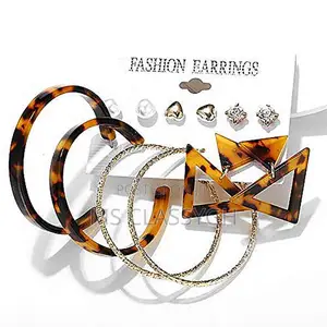 Fashion Bohemian Pearl Acrylic Acetate Board Shell Earrings