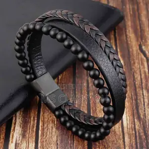 Men Classic Hand Woven Multi-Layer Combination Bracelet