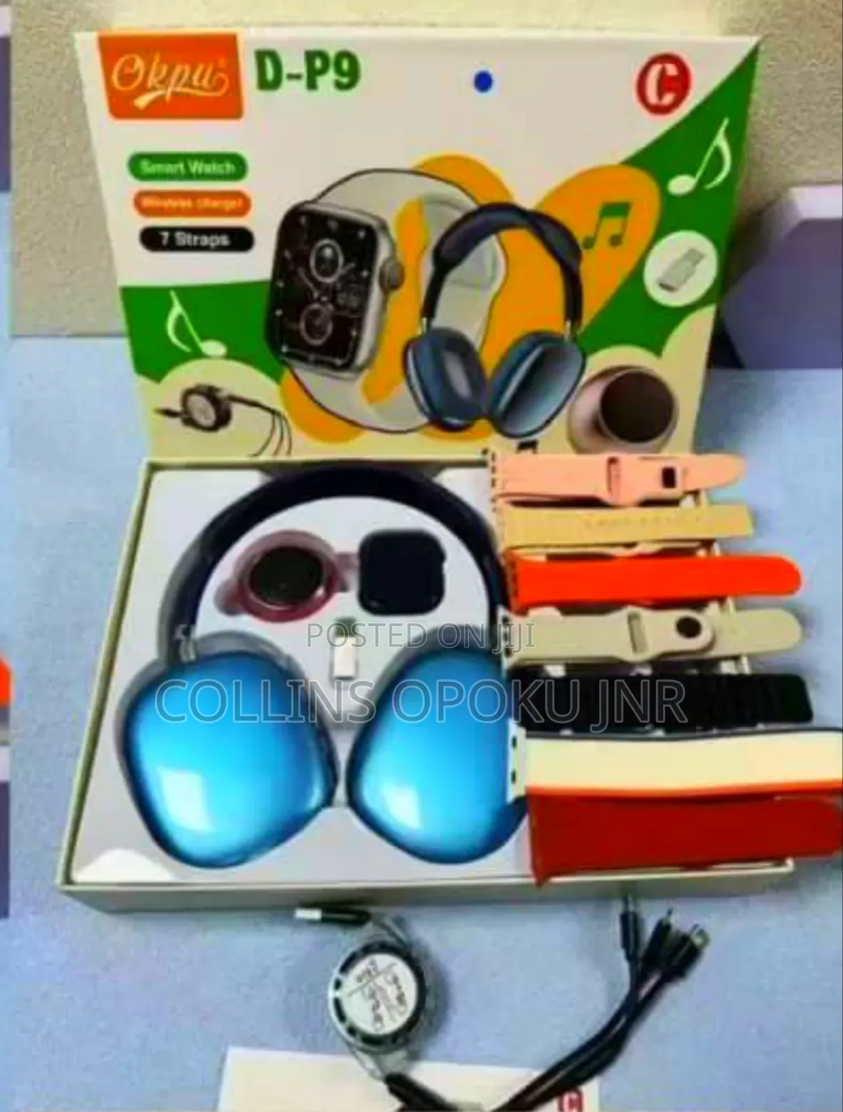 D-P9 Ultra Smartwatch With Mini Speaker P9 Headset - Blue