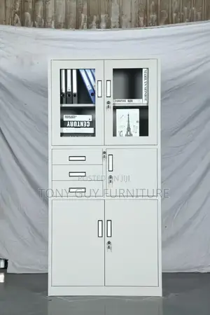 Half Glass Cabinet With Safe Inside