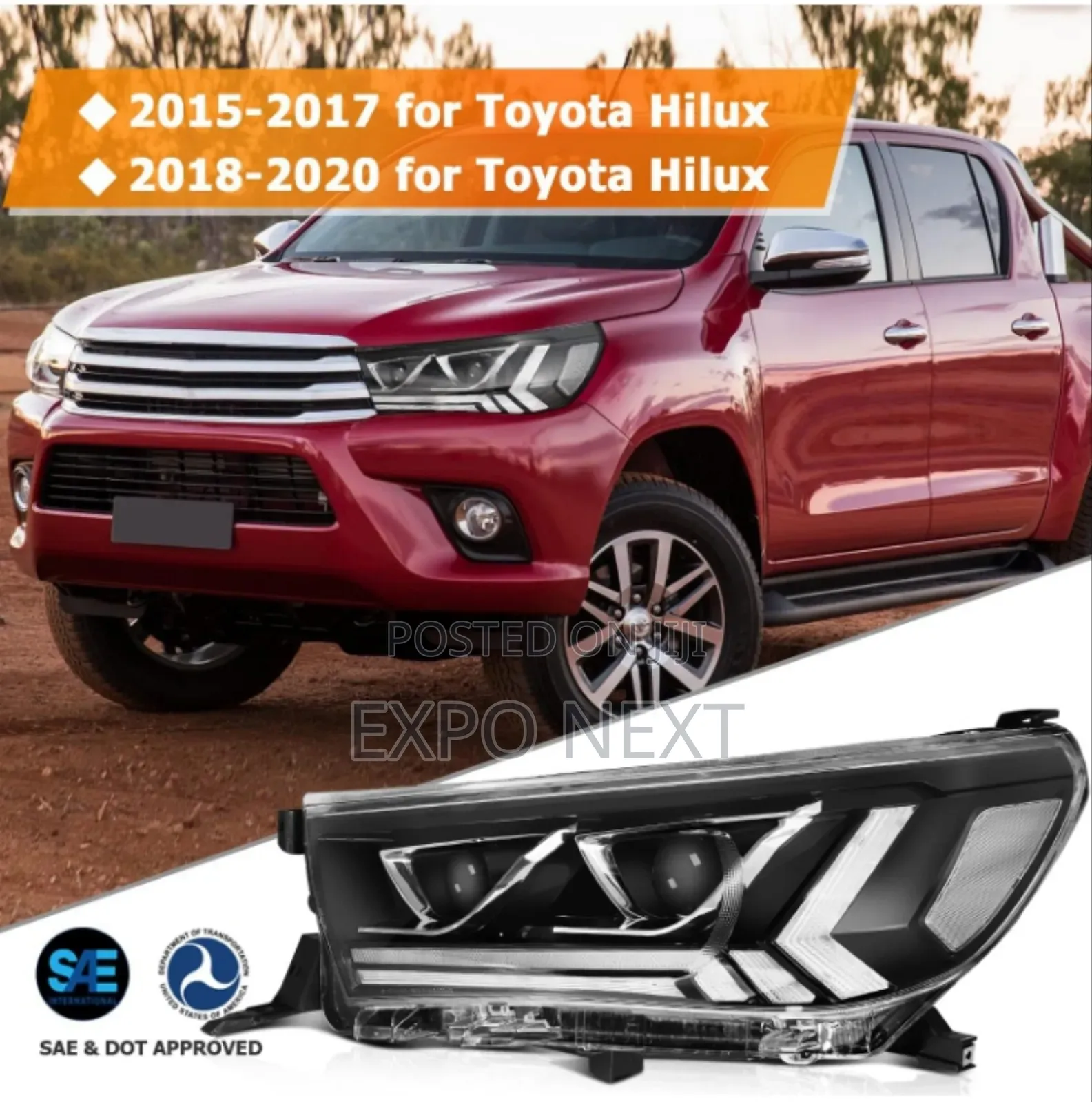 Led Projector Headlight Assembly For Toyota Hilux 2015-2020